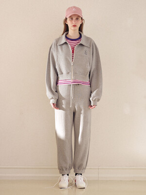 STEADY COLLAR CROP ZIP-UP