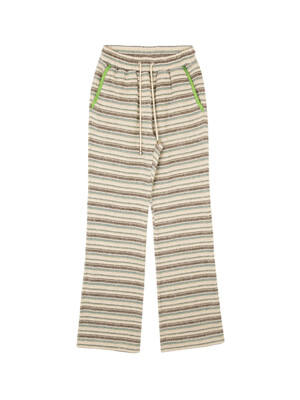 Stripe Knit Pants Green Stripe