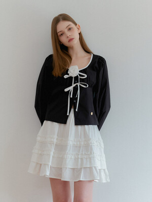 SHIRRING BANDING MINI SKIRT_IVORY