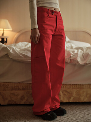 Cotton Line Pants (Red)