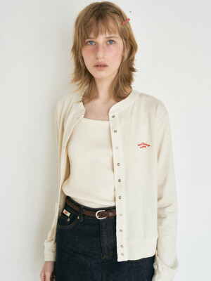SNAP BUTTON UP CARDIGAN - IVORY