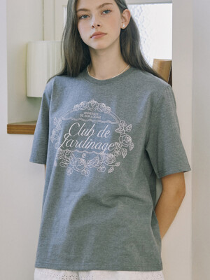 Rosy Garden Print T-shirt - Charcoal