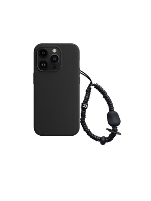 nature beads phone strap short black