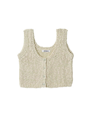 Boucle Scoop-Neck Knit Bustier Top (Green)