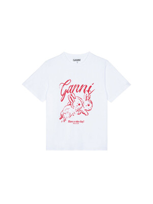 가니 여성 릴렉스드 버니 반팔티셔츠 화이트 T3994-151