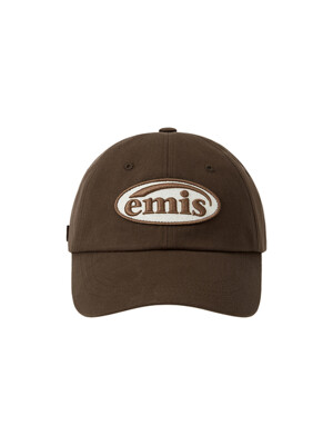 TONE ON TONE WAPPEN BALL CAP-BROWN