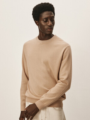 [Murray Allan]Contrast round pullover_Camel M43MPU006CA