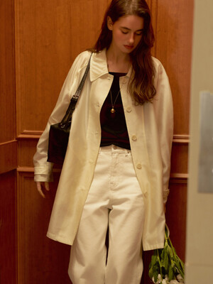 D Elodie Sheer Half Coat_Pearl