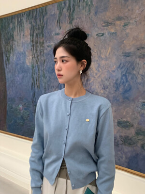 ANC BASIC ROUND CARDIGAN_BLUE