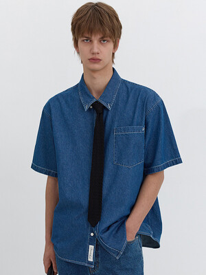UNISEX OVERSIZED DENIM SHIRT CLASSIC BLUE_M_UDSH5B130B2