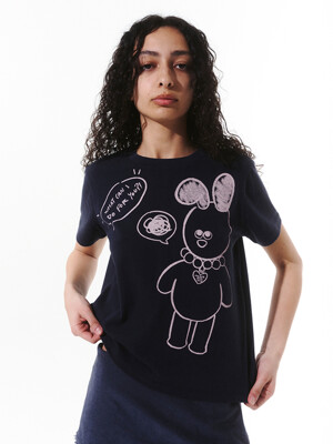 DRAWING WOOD T-SHIRT_navy