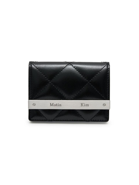 마뗑킴 PUFF QUILT WALLET IN BLACK