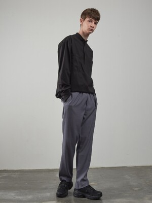 19FW OVERSIZE CHINA COLLAR SHIRTS [BLACK]