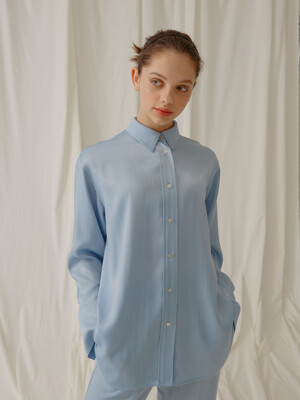 20S/S SILKY BLOUSE (SKY BLUE)