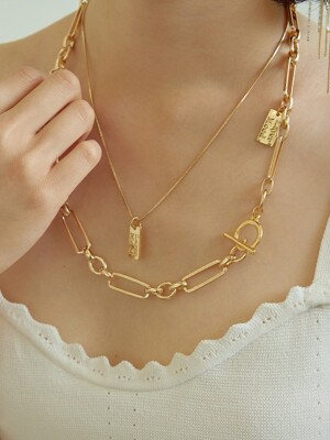 gold two chain necklace