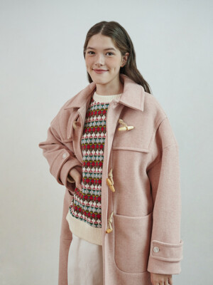 OVERSIZED DUFFLE COAT [PINK]