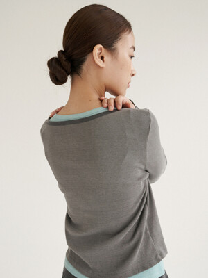 Natural pigment dyed soft cardigan - Warm grey