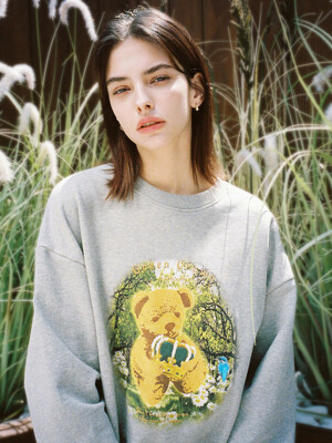 Bear Oversized Fit Sweatshirt [Grey]