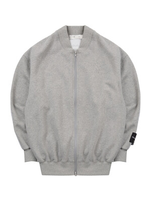 UNISEX Fleece-Back Cotton-Jersey and Padded Shell Zip-Up Sweatshirt (Grey)