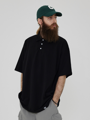 CB POLO PK OVER SHIRT (BLACK)