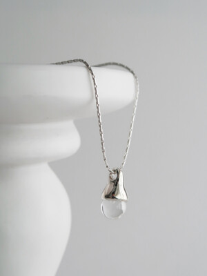 drop line Necklace (white crystal)