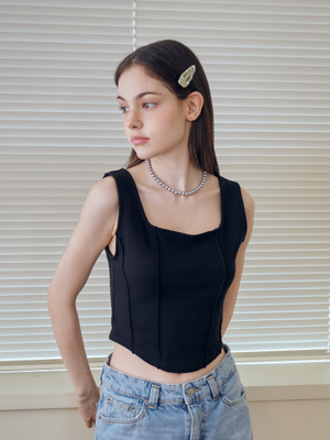 CROP OPEN BUSTIER [BLACK]