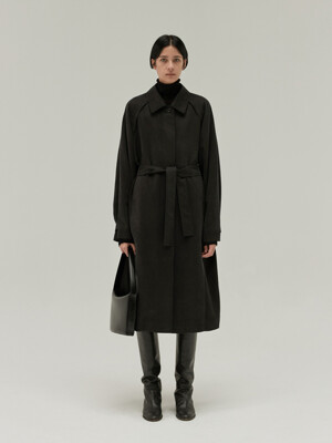 balmacaan trench coat (black)