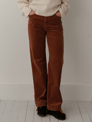 corduroy boot cut pants (brown)