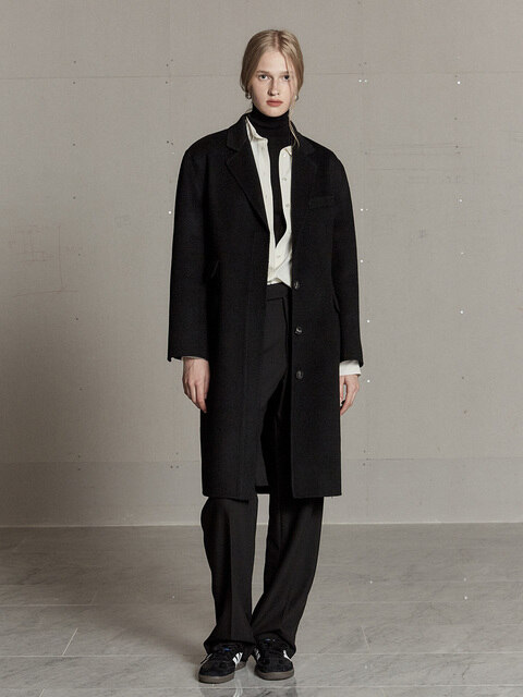 아우터 - 뮤제 (MUSEE) - [리퍼브]SAINT Cashmere Blended Tailored Wool Handmade Coat_Deep Black