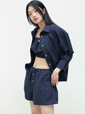 CLASSIC ROLLED-UP SHIRTS_LINNEN NAVY