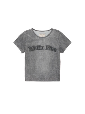 MATIN WASHED PRINT CROP TOP IN BLACK