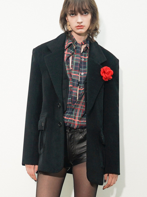 아우터,아우터,아우터 - 언티지 (UNTAGE) - Cotton-Corduroy Blazer[Black(UNISEX)]_UTO-FB91