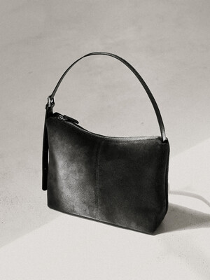 Suede shoulder bag (Black)