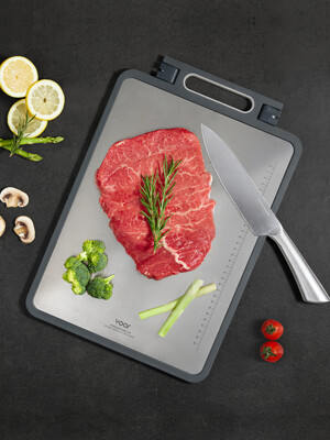 보아르 퓨어스텐 양면 도마 듀얼칼갈이 SUS316 스테인레스 이유식 위생 고기 항균 캠핑 주방 도마