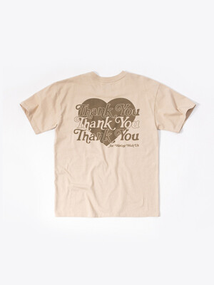 THANK YOU HEART SYMBOL T-SHIRT (NATURAL)