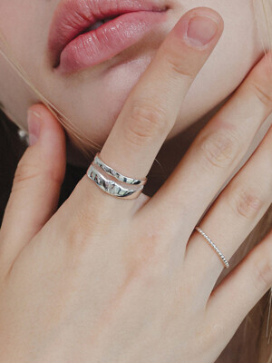 Silver Two Line Open Ring R0681