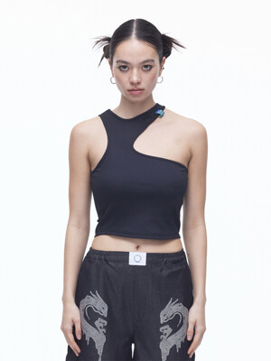 Airly Cut-out Sleeveless T(BK)