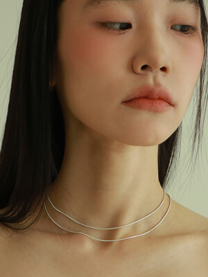 silver classic snake chain necklace_2way