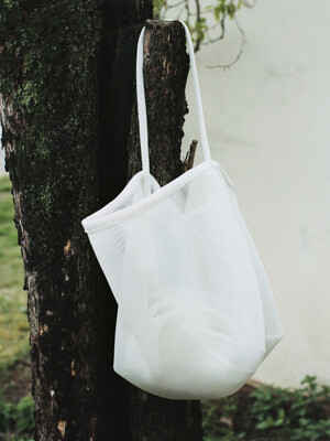 Mesh eco bag (white / black)