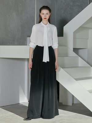 Unbalanced muffler blouse - white