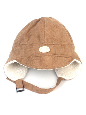 Suade Beige Earflap Cap 귀달이모자