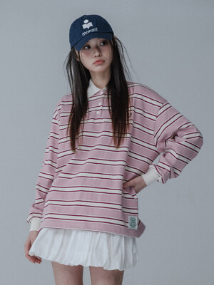 [단독]RUGBY COLLAR TSHIRT_PINK RED