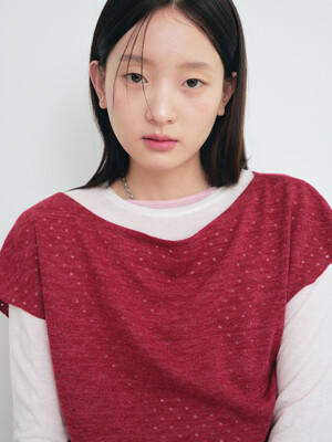 Blank Dot Knit Top (Fuchsia)