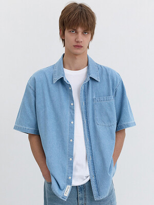 UNISEX OVERSIZED DENIM SHIRT LIGHT BLUE_M_UDSH5B130B1