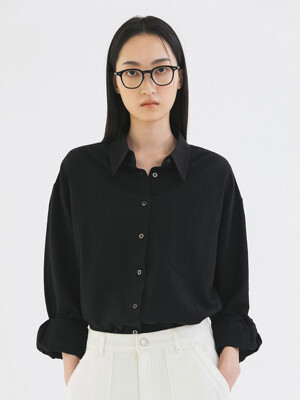 SITP5198 린넨 블렌드 퓨어 셔츠_Black