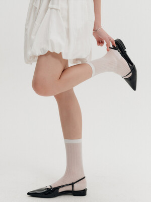 리브드 시어 삭스 / RIBBED SHEER SOCKS_3colors