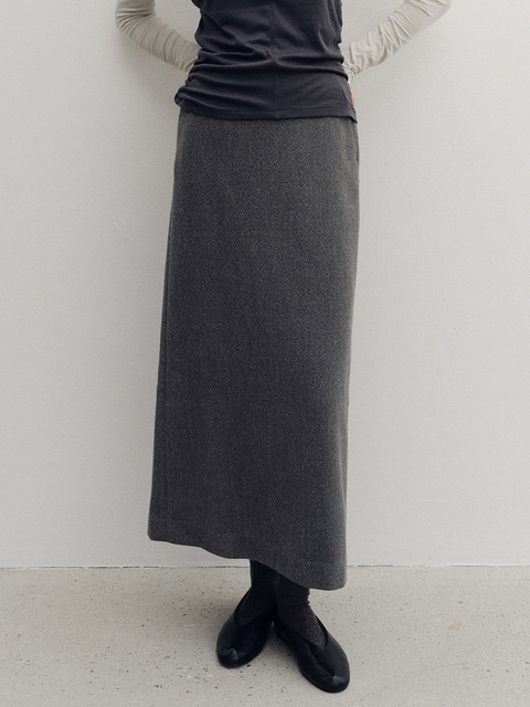 모한 TVF CRINKLE SEMI H-LINE SKIRT_2COLORS