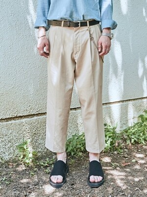 CROP WIDE TAPERED-FIT PANTS_BEIGE