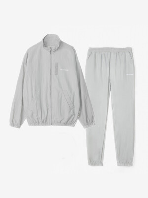 LOGO ZIP-UP NYLON SETUP[GRAY]