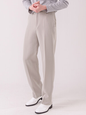 SEMI WIDE HALF BENDING SLACKS-GR